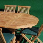 Teak Round Extending Folding Set