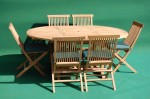 Teak Round Extending Folding Set