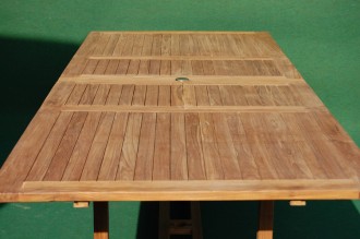 Teak Double Extending Rectangular Table