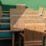 Teak Double Extending Rectangular Table Dining Set