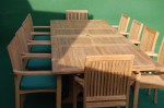 Teak Double Extending Rectangular Table Dining Set